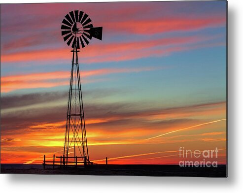 Windmill Landscape Metal Print featuring the photograph The Break of Day by Jim Garrison