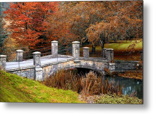 Autumn Metal Print featuring the photograph The Bridge to Autumn by Mike Hope by Michael Hope