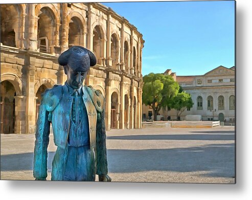 Bull Fighter Metal Print featuring the photograph The Bull Fighter Nimes by Scott Carruthers