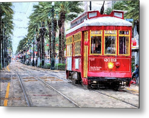 The Canal Street Streetcar Metal Print featuring the photograph The Canal Street Streetcar by JC Findley