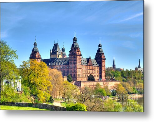 Castle Metal Print featuring the photograph The castle Johannisburg in Aschaffenburg in Germany by Gina Koch