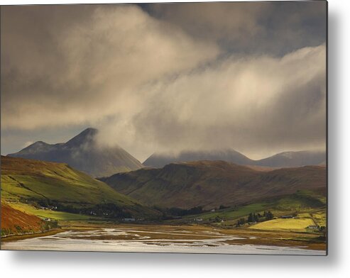 Scotland Metal Print featuring the photograph The Cuillin Hills from Talisker Isle of Skye by John McKinlay
