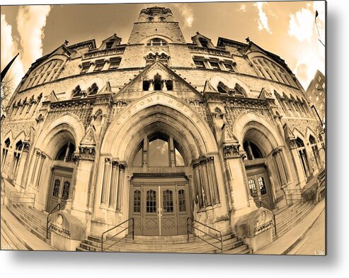 The Customs House Nashville Tennessee Sepia Metal Print featuring the photograph The Customs House Nashville Tennessee Sepia by Lisa Wooten