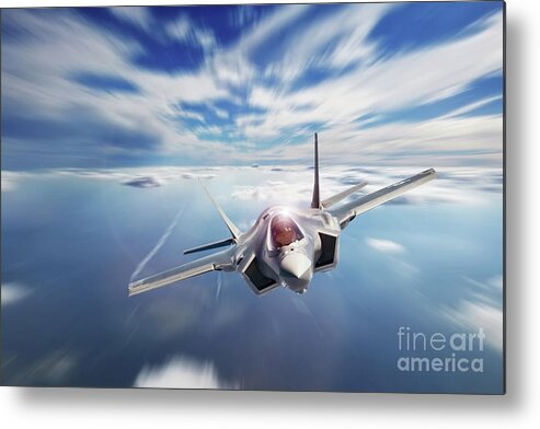 F-35 Metal Print featuring the digital art The F-35 by Airpower Art