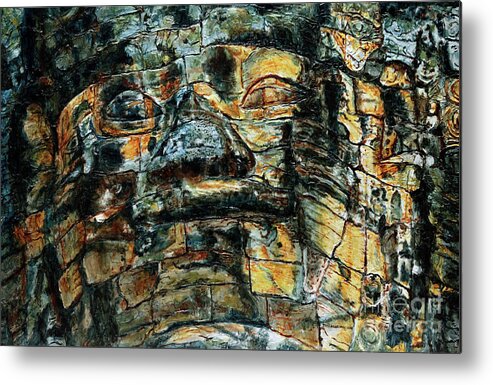 Buddha Metal Print featuring the painting The Face of the Buddha by Joey Agbayani