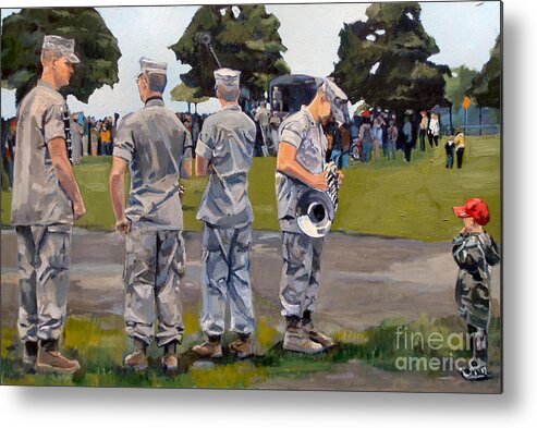 Marines Metal Print featuring the painting The Few The Proud by Deb Putnam