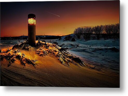 First Light Metal Print featuring the digital art The first light at sunset by Jeff S PhotoArt