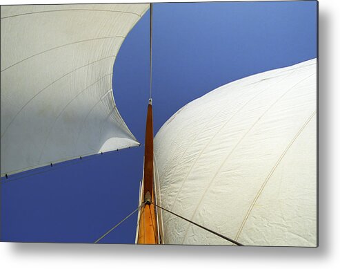 Sailing Metal Print featuring the photograph The Genoa and Mainsail of a Classic Sailboat by John Harmon