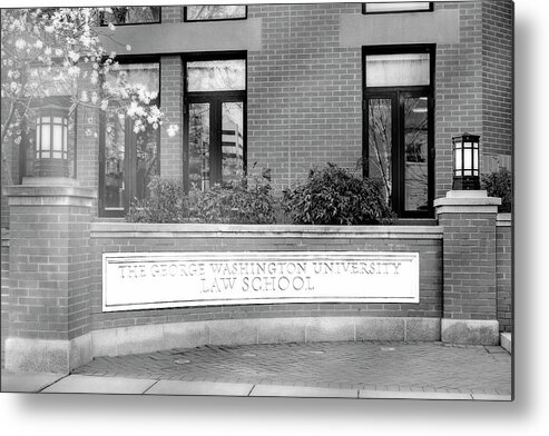 George Washington University Law School Metal Print featuring the photograph The George Washington University Law School DC BW by Susan Candelario