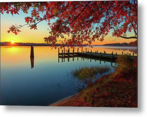 Photograph Metal Print featuring the photograph The Glassy Patuxent by Cindy Lark Hartman