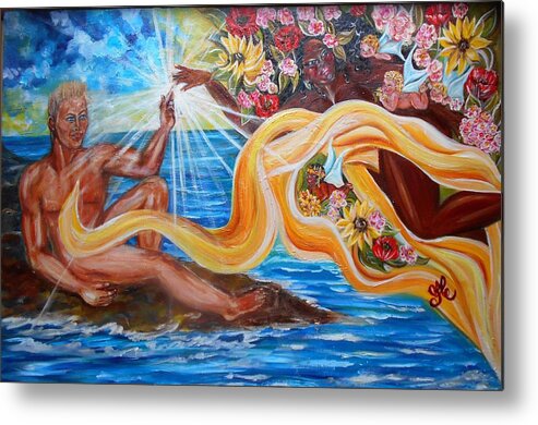 Goddess Metal Print featuring the painting The Goddess by Yesi Casanova