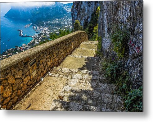 Italy Metal Print featuring the photograph The Phoenician Steps - Isle of Capri Italy by Marilyn Burton