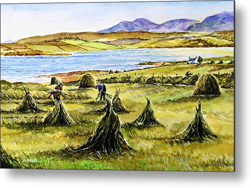 Land Metal Print featuring the painting The Harvest by Andrew Read