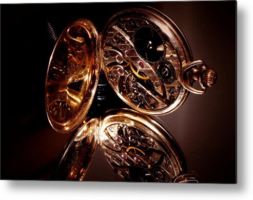 Clock Metal Print featuring the photograph The inner working of clock by Gerald Kloss