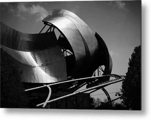 Structure Metal Print featuring the photograph The Jay Pritzker Pavilion by Ester McGuire