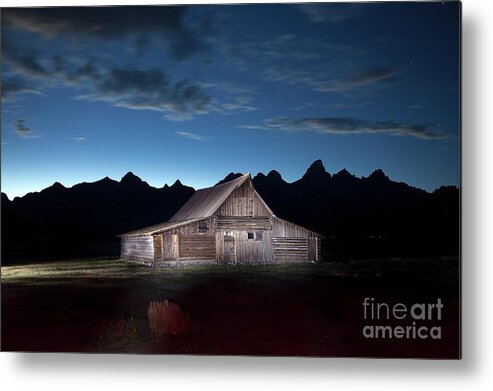 Mormon Row Metal Print featuring the photograph The John Moulton Barn on Mormon Row at the base of the Grand Tetons Wyoming by Greg Kopriva