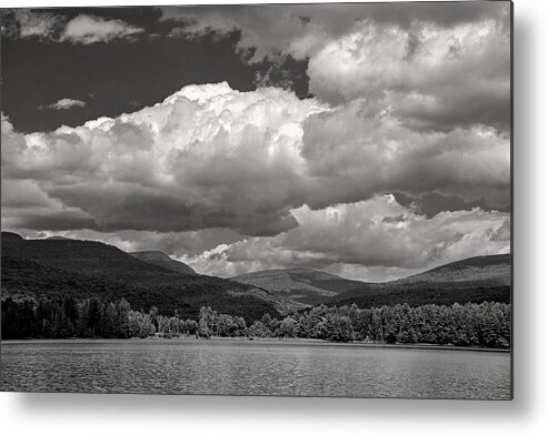 Lake Metal Print featuring the photograph The Lake with Dramatic Clouds by Nancy De Flon