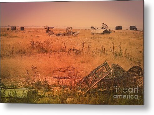 Iron Metal Print featuring the photograph The Landscape of Dungeness Beach, England 2 by Perry Rodriguez