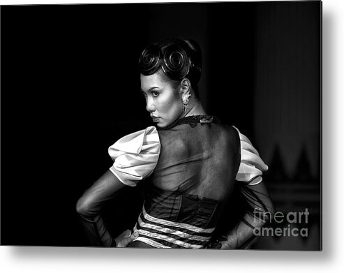 Model Metal Print featuring the photograph The Look by Charuhas Images