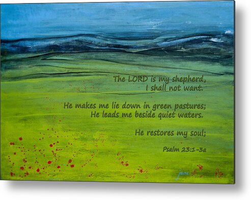 Pasture Metal Print featuring the photograph The Lord Is My Shepherd by Jani Freimann