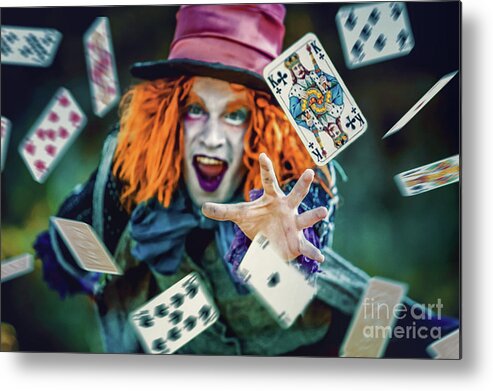 Art Metal Print featuring the photograph The Mad Hatter Alice in Wonderland by Dimitar Hristov