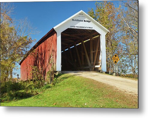 Covered Bridge Metal Print featuring the photograph The McAllister Covered Bridge by Harold Rau