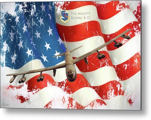 Aviation Metal Print featuring the digital art The Mighty B-52 by Peter Chilelli