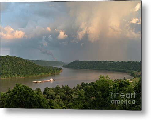 Barge Metal Print featuring the photograph The Mighty Ohio River - D010399 by Daniel Dempster