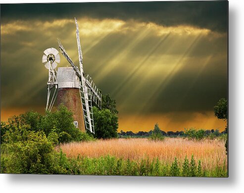 Windmill Metal Print featuring the photograph The Mill On The Marsh by Meirion Matthias