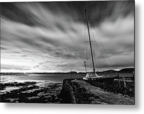 Ireland Metal Print featuring the photograph The Night Sky Illuminated by Galway by Stephen Russell Shilling