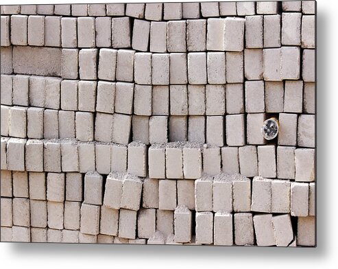 Cement Bricks Metal Print featuring the photograph The only one by Prakash Ghai