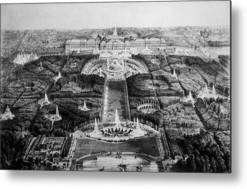 1800s Metal Print featuring the photograph The Palace Of Versailles, 19th Century by Everett