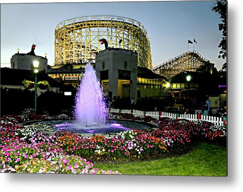 Rye Playland Metal Print featuring the photograph The Pink Fountain by Diana Angstadt