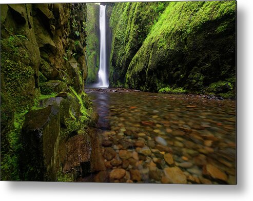 Oneonta Gorge Metal Print featuring the photograph The River Rocks by Jonathan Davison