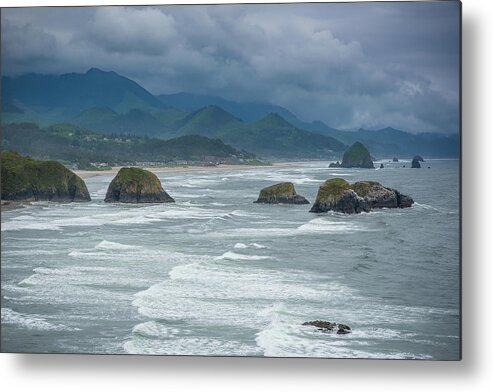Beach Metal Print featuring the photograph The Rocks of Cannon Beach by Anthony Doudt