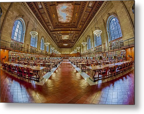 New York Public Library Metal Print featuring the photograph The Rose Main Reading Room NYPL by Susan Candelario
