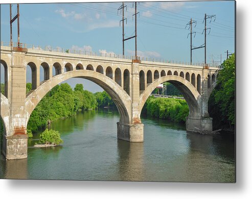 The Metal Print featuring the photograph The Schuylkill River and the Manayunk Bridge - Philadelphia by Bill Cannon