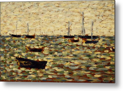 Seurat Metal Print featuring the painting The Sea at Grandcamp by Georges Pierre Seurat