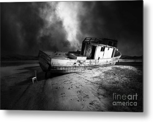 Wingsdomain Metal Print featuring the photograph The Sea Never Gives Up Her Dead DSC2099 BW by San Francisco