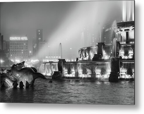 Chicago Metal Print featuring the photograph The SeaHorse Speaks - Buckingham Fountain - Chicago by Scott Campbell