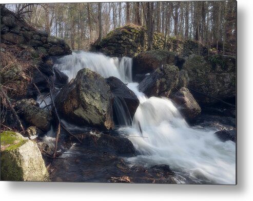 Rutland Ma Mass Massachusetts Waterfall Water Falls Nature New England Newengland Outside Outdoors Natural Old Mill Site Woods Forest Secluded Hidden Secret Dreamy Long Exposure Brian Hale Brianhalephoto Peaceful Serene Serenity Rocks Rocky Boulders Boulder Metal Print featuring the photograph The Secret Waterfall 1 by Brian Hale