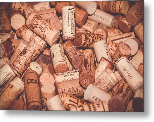 Wine Corks Metal Print featuring the photograph The Spirit of Wine by Colleen Kammerer