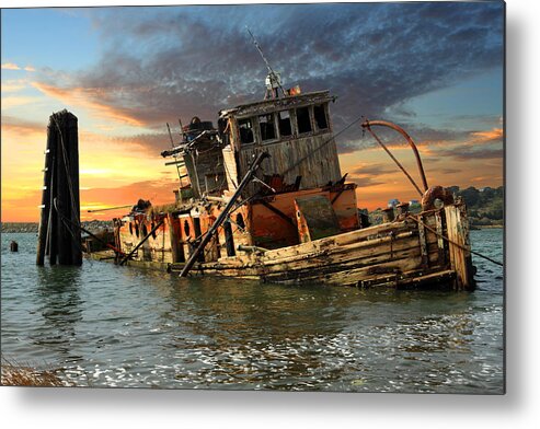 Boat Metal Print featuring the photograph The Sunset Years Of The Mary D. Hume by James Eddy