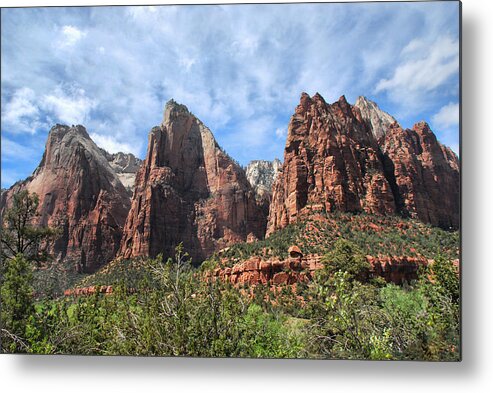 Landscape Metal Print featuring the photograph The Three Patriarchs by Barbara Manis