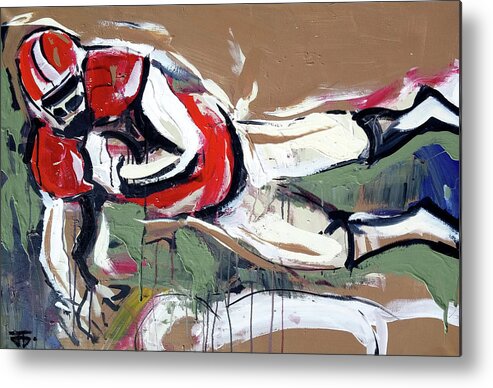  Metal Print featuring the painting The touchdown by John Gholson