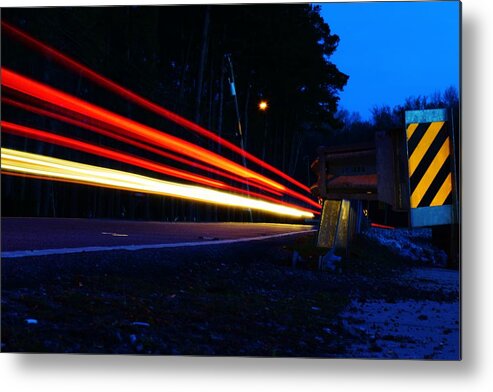 Light Trail Metal Print featuring the photograph The Trail To... by Nicole Lloyd