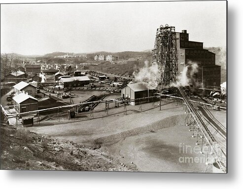  Wanamie Colliery Metal Print featuring the photograph The Wanamie Colliery Lehigh and Wilkes Barre Coal Co Wanamie PA early 1900s by Arthur Miller