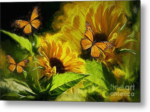 Monarch Butterfly Metal Print featuring the painting The Wings Of Transformation by Tina LeCour