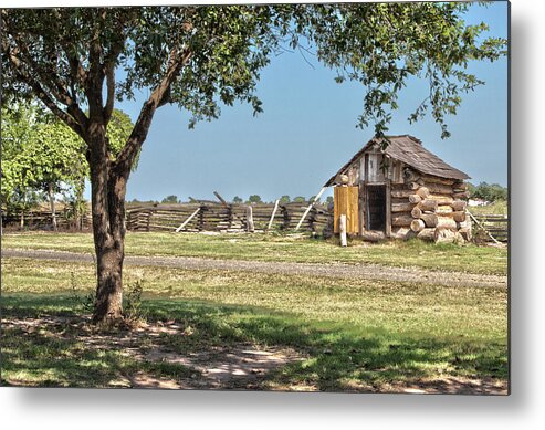 Texas Heritage Metal Print featuring the photograph The Wood Shed by James Woody