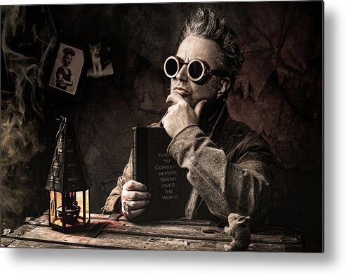 Steampunk Metal Print featuring the photograph Things to consider - Steampunk - World domination by Gary Heller